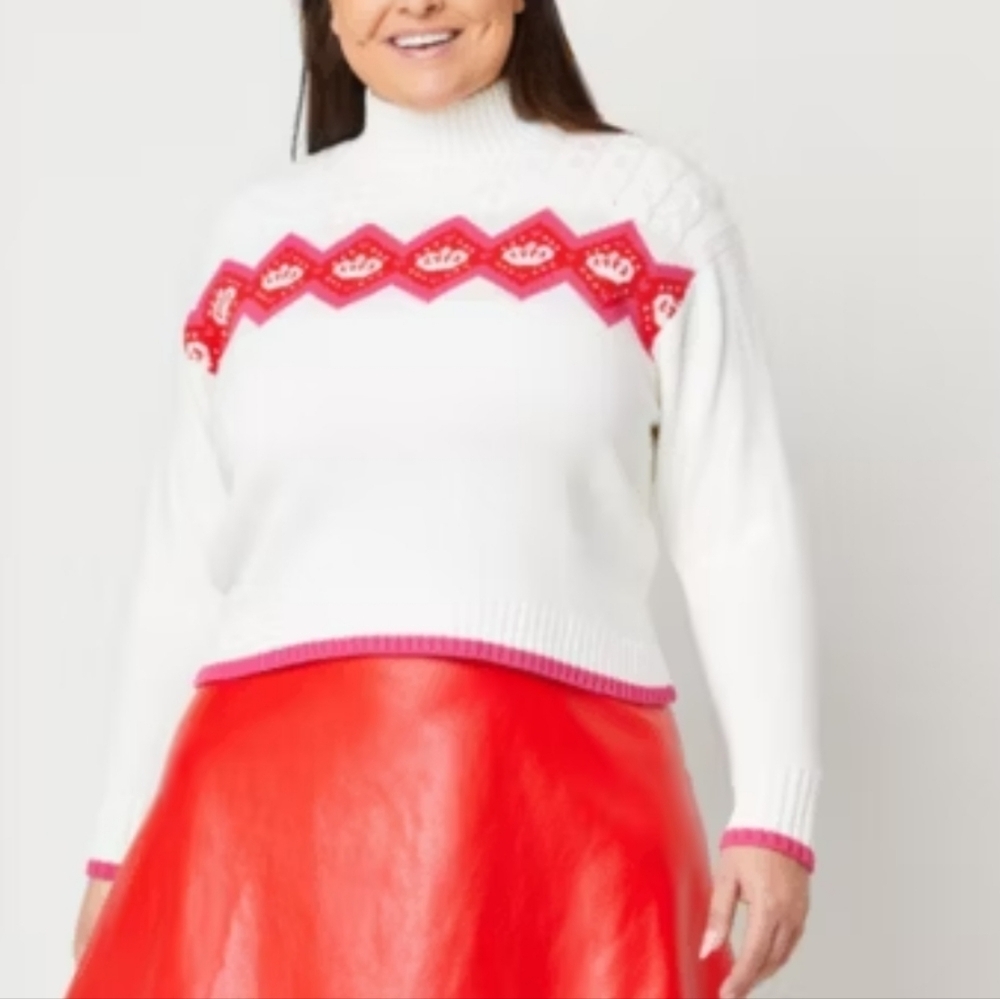 Juicy by Juicy Couture XL Mock Neck Long Sleeve Crown Sweater